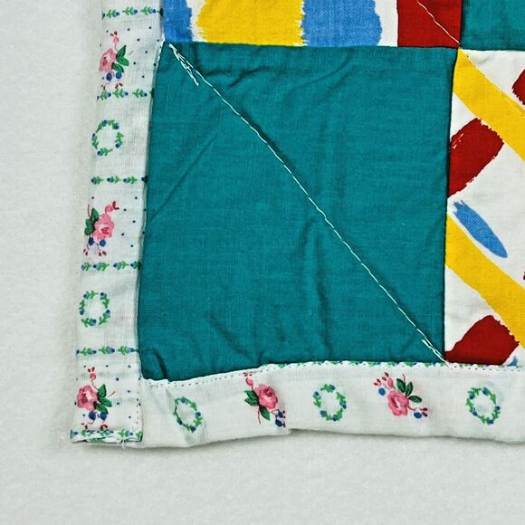 Patchwork Quilt Throw baby Toddler blanket colorful Cow designs  35in x 35in - Picture 8 of 9